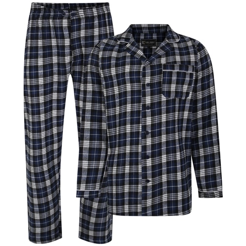 KAM Flannel Pyjama Set Navy